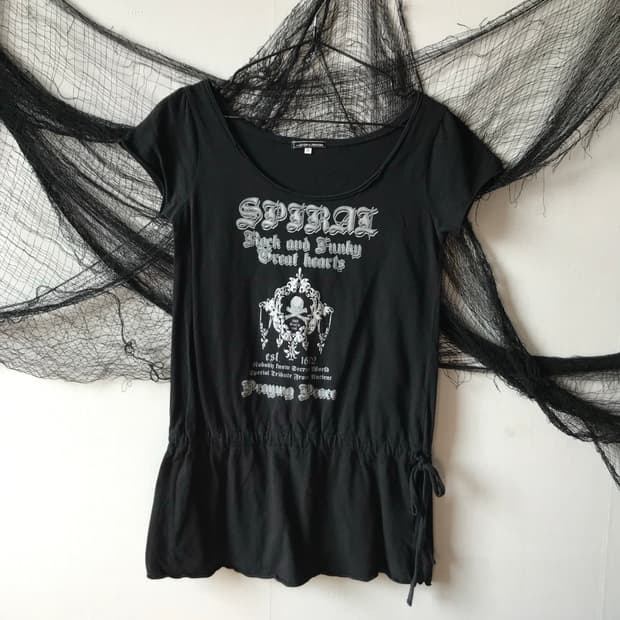 Punk 00s mood printing halfsleeve 