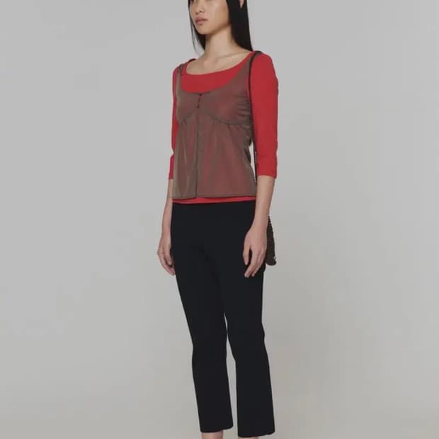 아모멘토 Sheer Bra Top, Brown