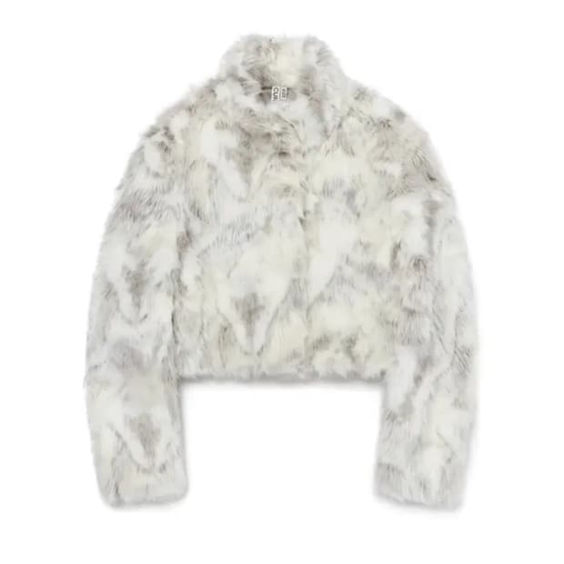 커렌트 화이트 퍼 자켓