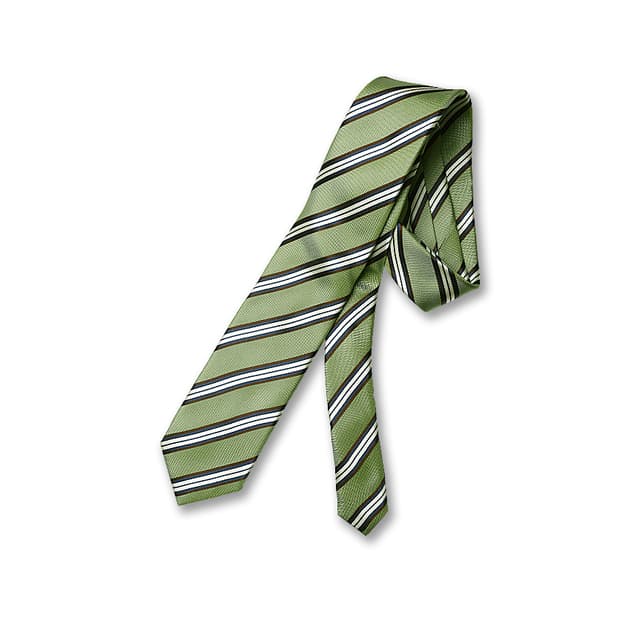 힐튼 [Hilton] 라이트 그린 실크 "메이드 이태리" 레지멘탈 타이