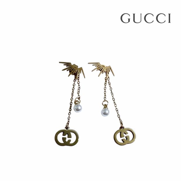 구찌 유니크 드롭 이어링 골드