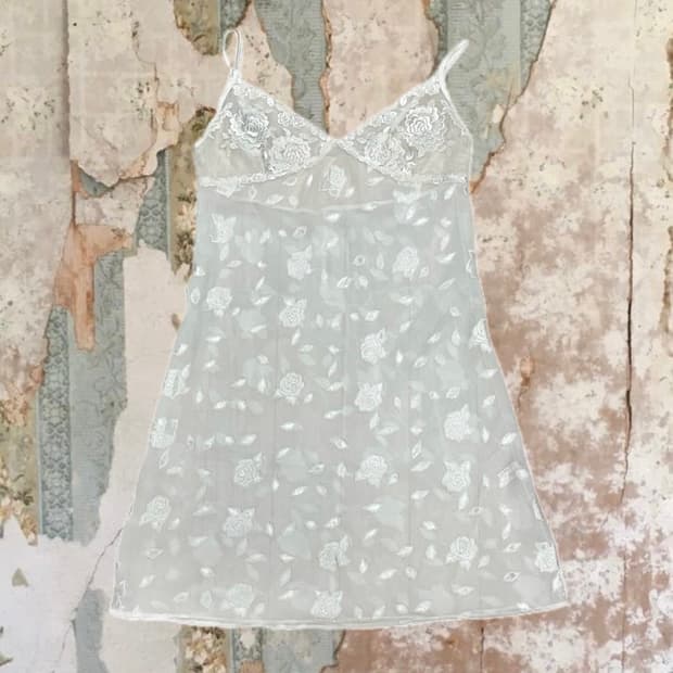 시스루 로즈 슬립 원피스