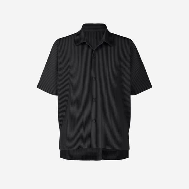 [2] 이세이미야케 옴므 플리세 MC 반팔 셔츠 블랙