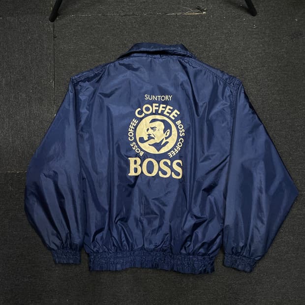 90s 산토리 보스 네이비 빅로고 올드스쿨 점퍼 자켓 L
