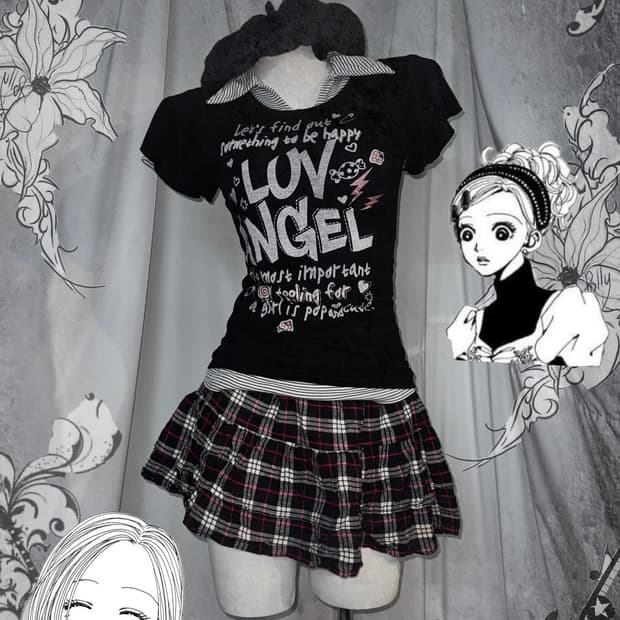 하치 러블리 무채색 니혼진 너드 코디세트 