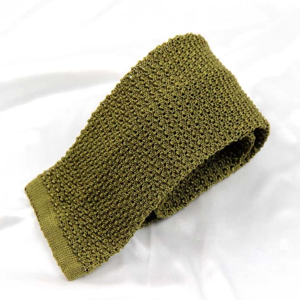 폴스튜어트 니트 타이 7cm A+등급 카키 남자 넥타이