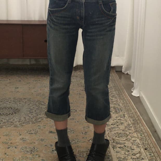 데님 카프리 팬츠