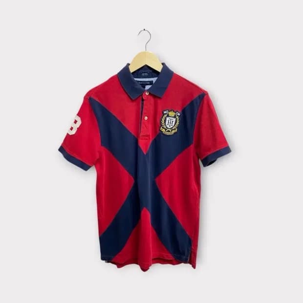 타미힐피거 와펜패치 컬러믹스 카라티 M