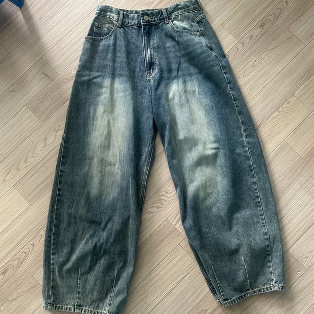 레이지보이 벌룬 핏 데님_페이디드블루 M