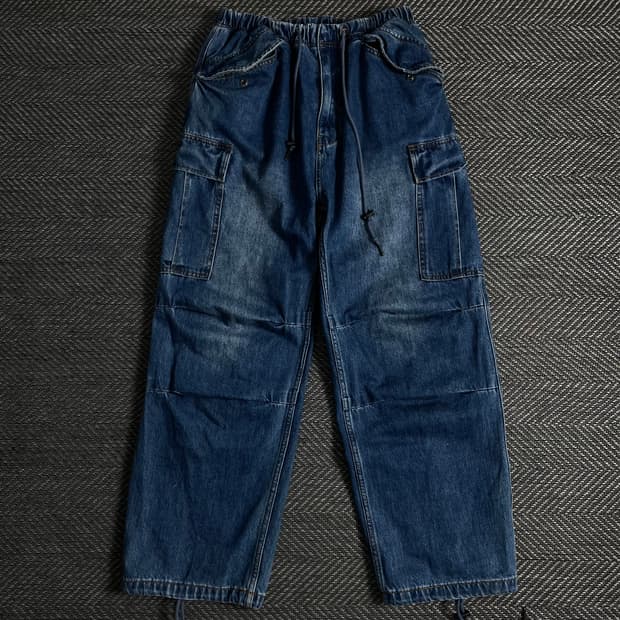 아웃스탠딩 멀티포켓 카고 데님 퍼티그 팬츠o 3673