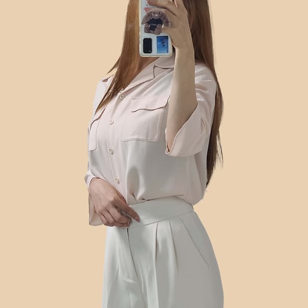 ENC S 블라우스 연핑크