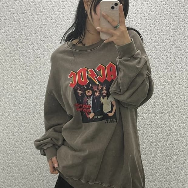 에이씨디씨 아카이브 메탈 락시크 프린팅 오버핏 맨투맨 XL C06517