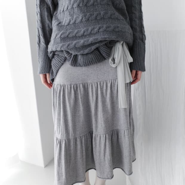 shirring ribbon skirt 