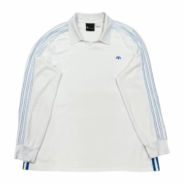 알렉산더왕x아디다스 벨루어 카라티 긴팔 화이트 블루