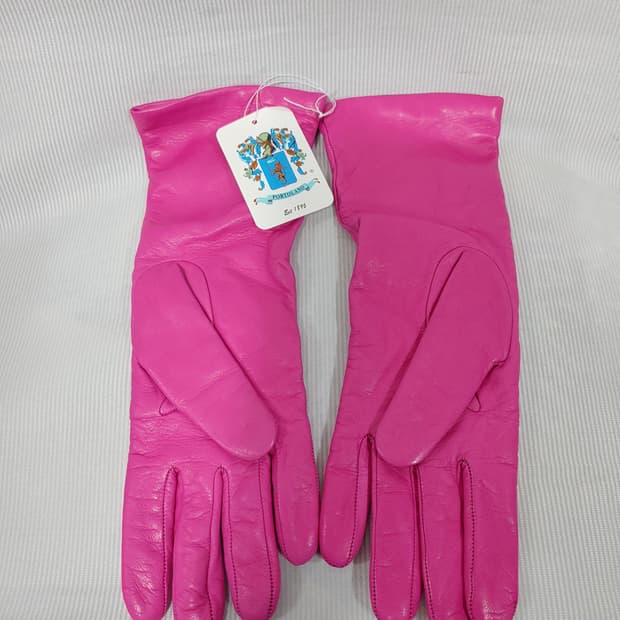 새상품 포르톨라노 핑크 양가죽 장갑 긴 장갑