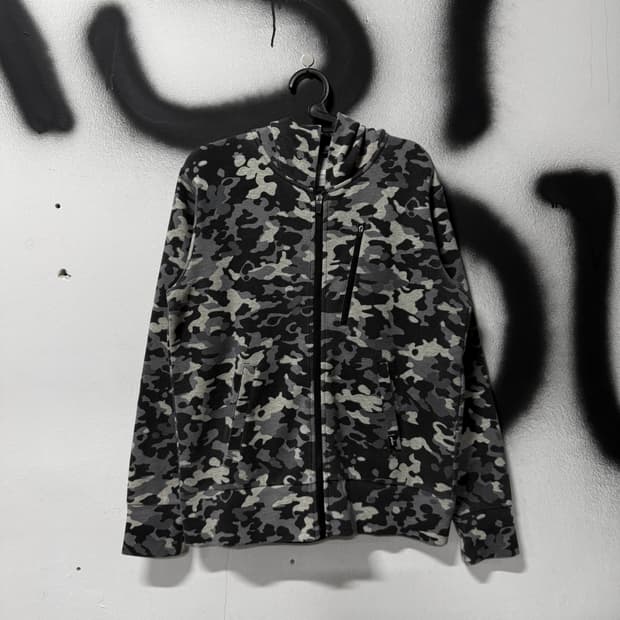 VTG 빈티지 코튼 풀 카모 집업 후디