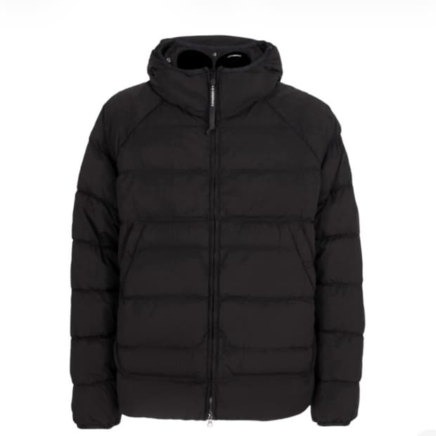 C.P. 컴퍼니 에코 크롬 R 후드 다운 고글 자켓 블랙 