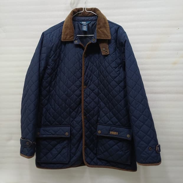 폴로 퀼팅 누빔 패딩 자켓 남성 M 살짝롱기장 사랑봉봉