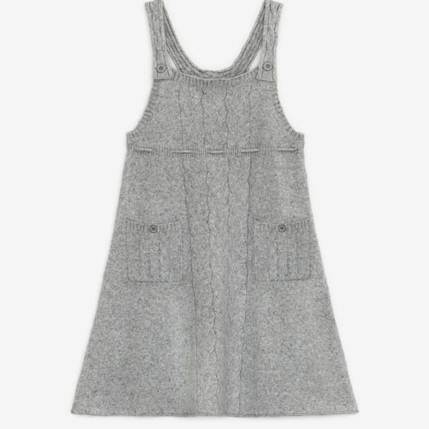 허그유어스킨 스트랩 니트 드레스 (그레이)