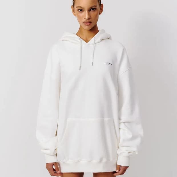 메탈릭 오버사이즈 후디 화이트