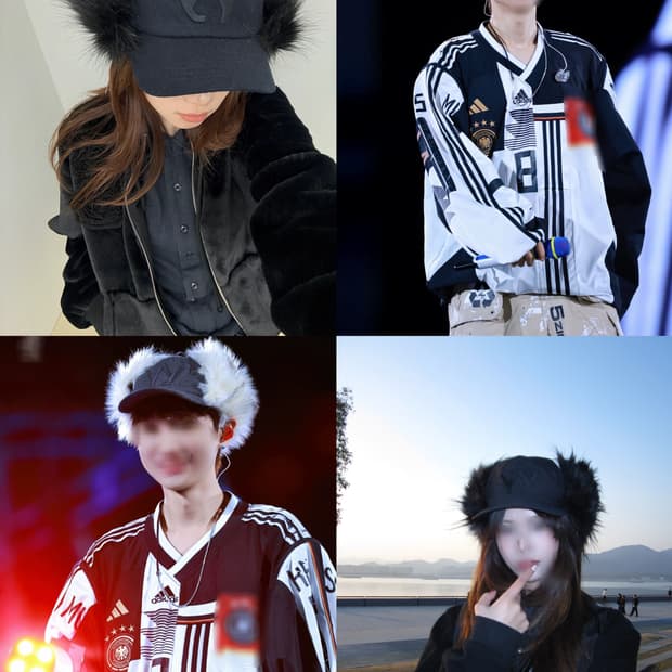 네이비 블랙 오픈와이와이 포우퍼 이어프랩 이어플랩 캡 볼캡 모자