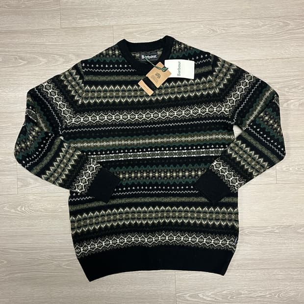 (새상품) 바버 페어아일 램스울100 니트