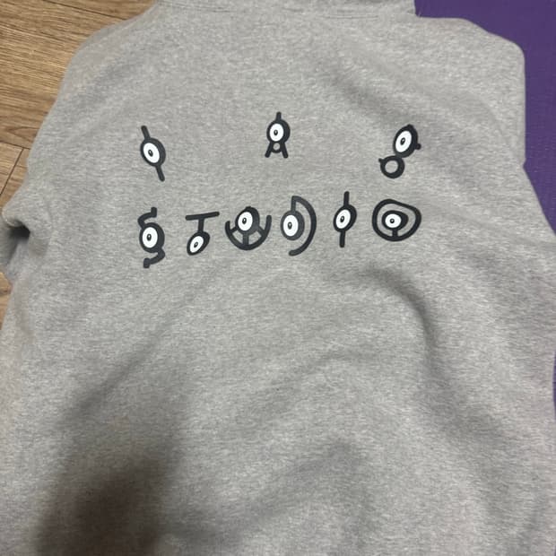 아이앱 스튜디오 x 포켓몬 안농 후드 그레이 M