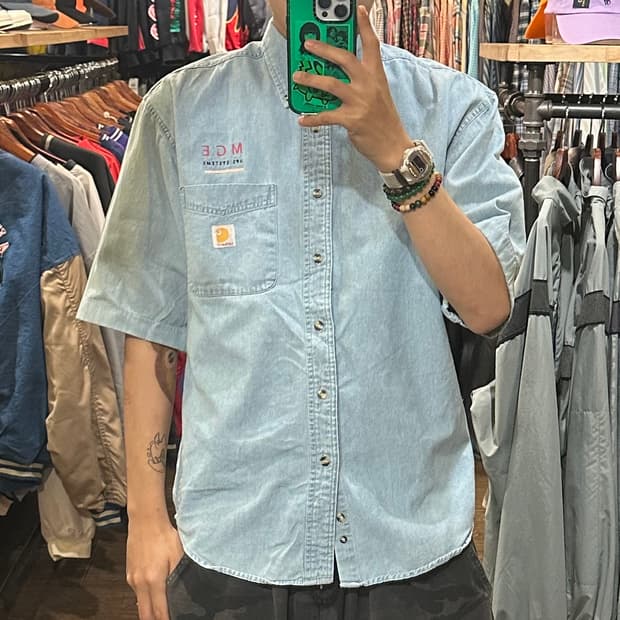 [HI] 칼하트 반팔 데님셔츠