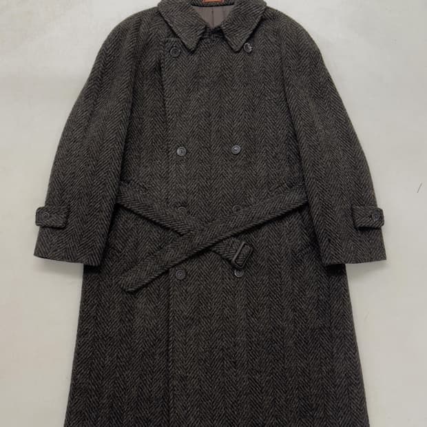 헤링본 트위드 코트