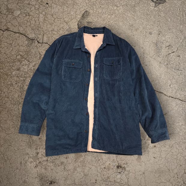 Lands' End 코듀로이 셰르파 안감 셔츠형 자켓