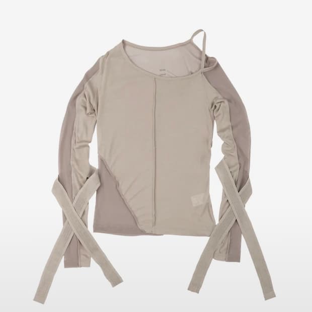 오호스 티셔츠 ojos Bandage Mesh T-shirt /Brown