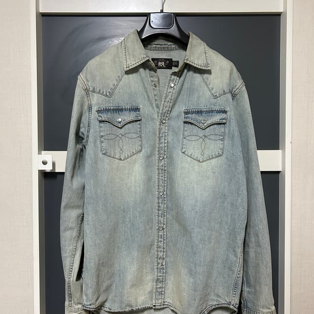 RRL 데님 웨스턴 셔츠 