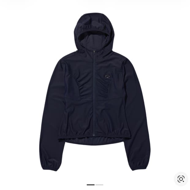 미스치프 후드 와플 집업 네이비