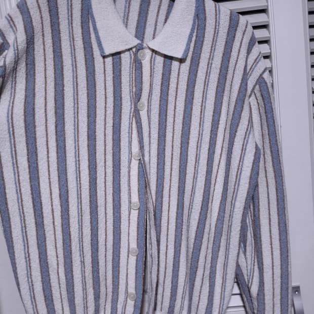 오버핏L 키뮤어 테리 부클 가디건