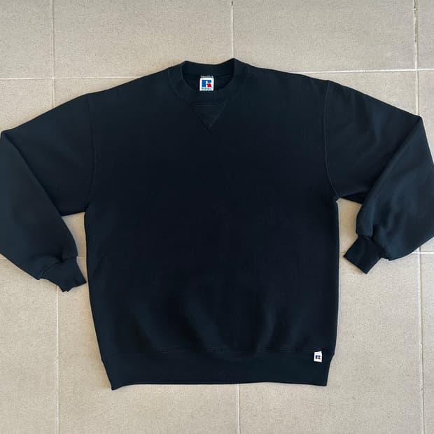 90s 빈티지 러셀 스웻셔츠 블랙 XL USA