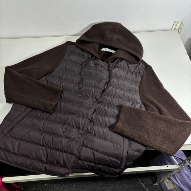 77 우먼M-L SOWOOL 소울 브라운 후드 니트패딩