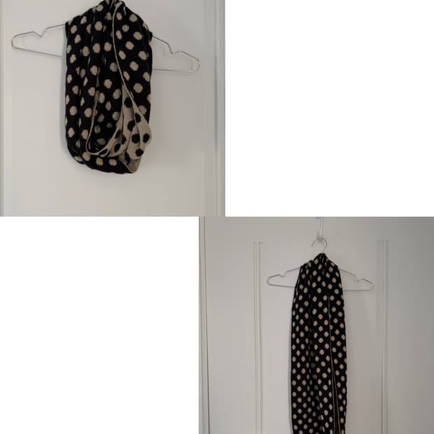 일본빈티지 도트 넥워머 목도리 스카프