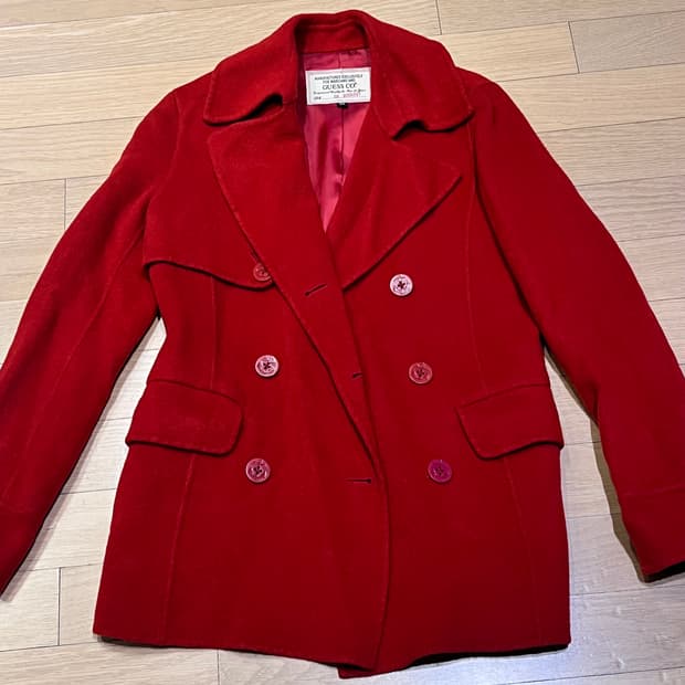 Guess 게스 빈티지 레드 더블코트 여성 90