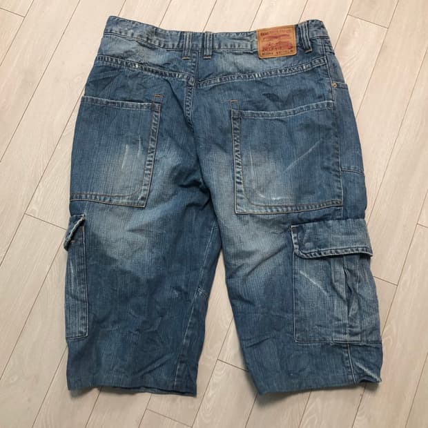 빅사이즈 버뮤다 진청워싱 팬츠 XL