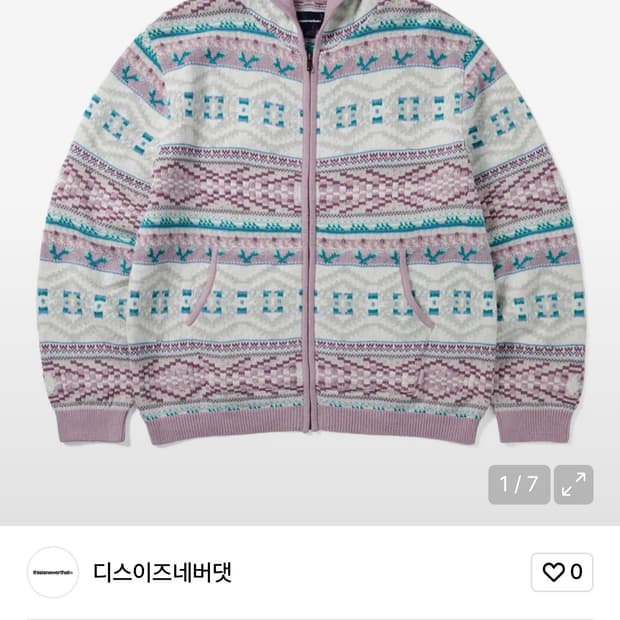 디스이즈네버댓 Hooded Zip Up Sweater Pink