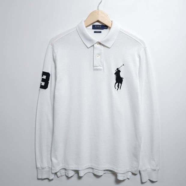 95 POLO 폴로 랄프로렌 빅포니 긴팔 카라티화이트