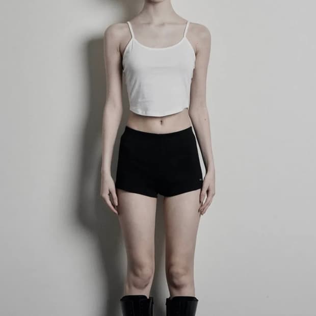 보헤미안서울 베이직 리브드 쇼츠 블랙 BASIC RIBBED