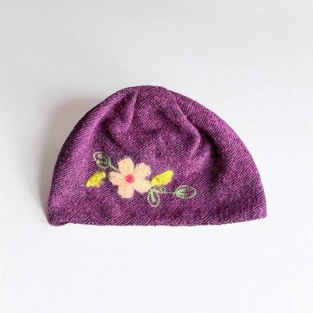 모리의 꽃자수 비니 (PURPLE)