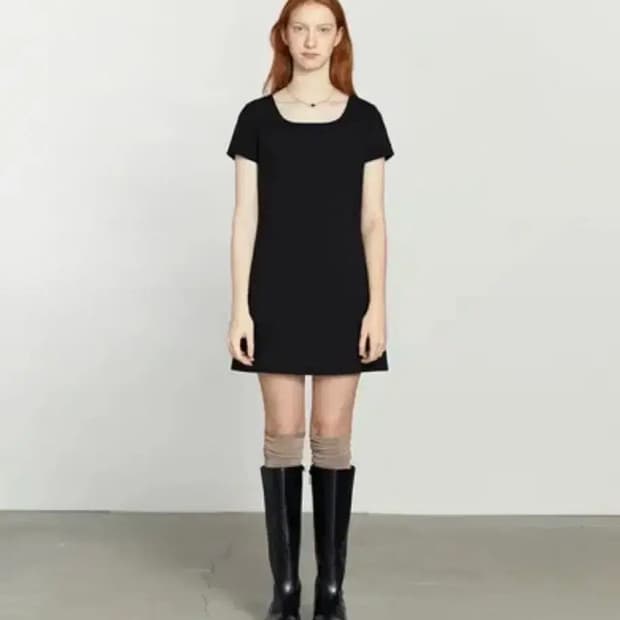 마리떼 프랑소와저버 square neck dress 미니드레스 블랙