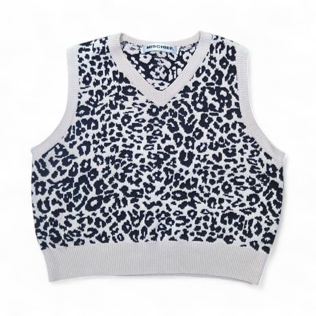 미스치프 레오파드 니트 베스트 (M)
