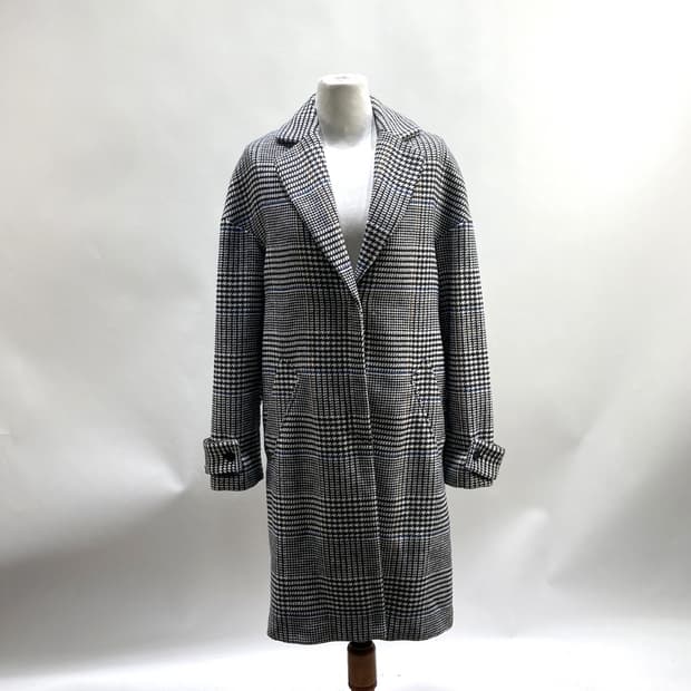 자라 여성캐주얼모직롱코트 체크 55-66