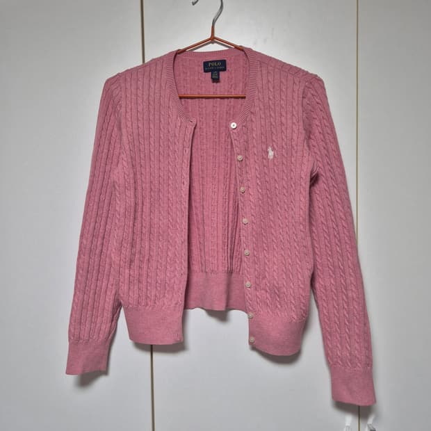 폴로 랄프로렌 케이블 가디건 걸즈 L 핑크