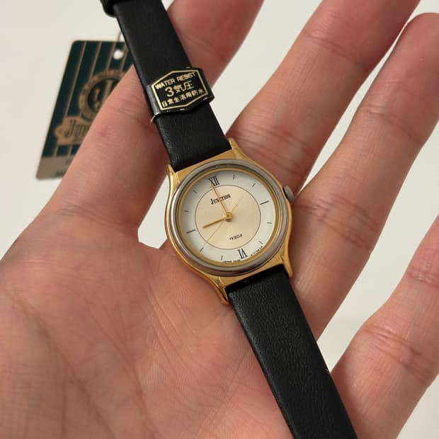 1980s Silver Bezel Gold Ladies Quartz