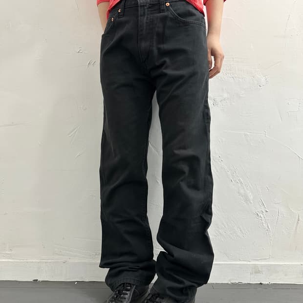 levis535 black cotton pants