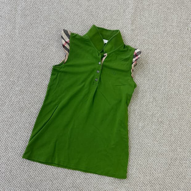 140 버버리칠드런 민소매 체크프릴 0408D